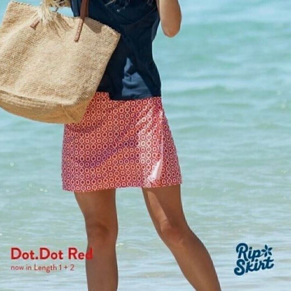 Ripskirt Hawaii Red&White Circle Print Mini Skirt Sz.S